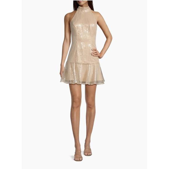 NEW MILLY rochel sequin dress in gold - Picture 1 of 3